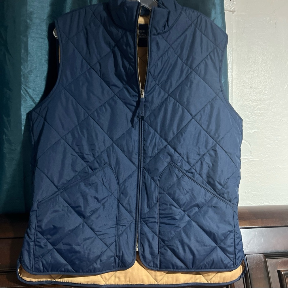 J CREW Medium Quilted Navy Vest